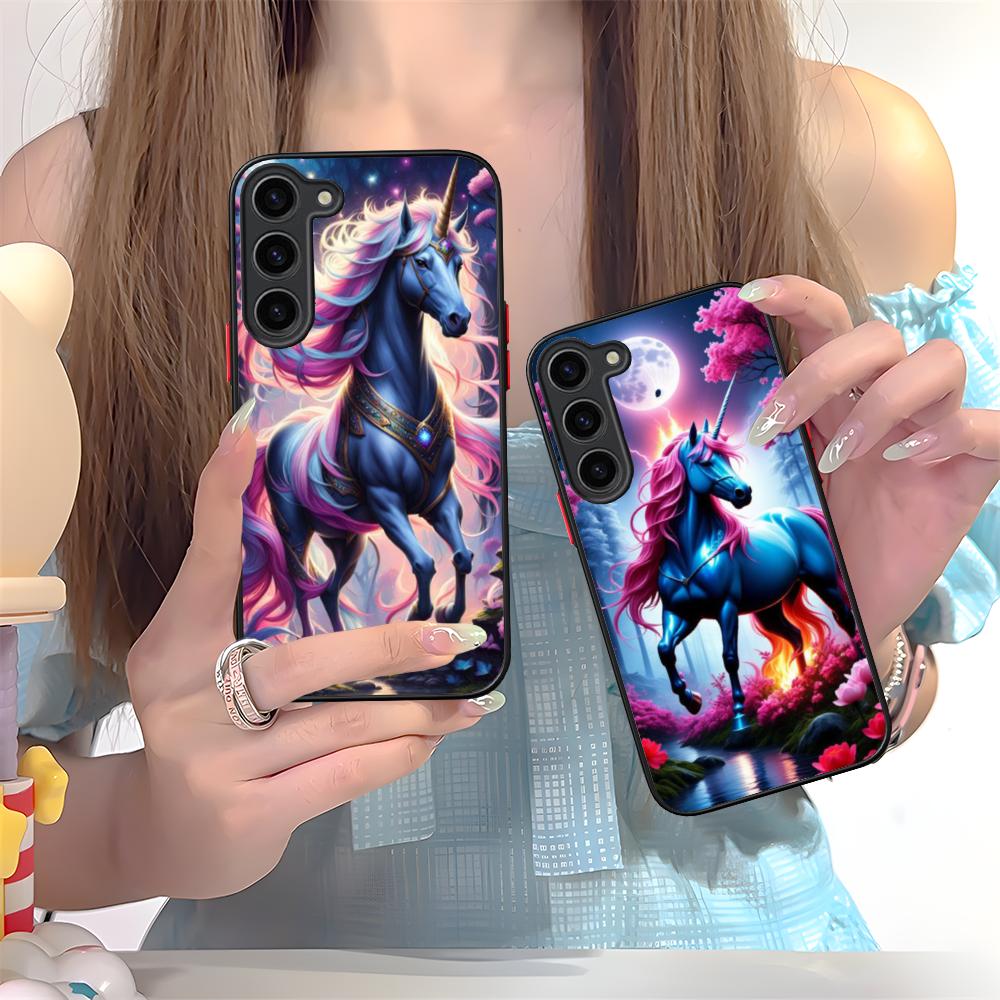 Фантазийный чехол для мобильного телефона с единорогом для Samsung Galaxy S25 S24 S23 S22 S21 Plus FE Ultra Цветной силиконовый чехол для мобильных телефонов Роскошный