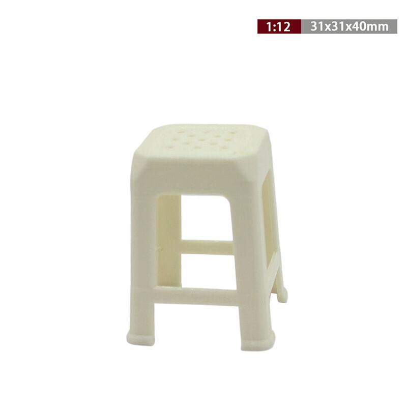 1шт. Игрушка для гостиной 1:12 Мини-кукольный домик Моделирование Пластиковый Табурет Маленький Стул Модель Кукольный Дом Мебель Аксессуары Украшения