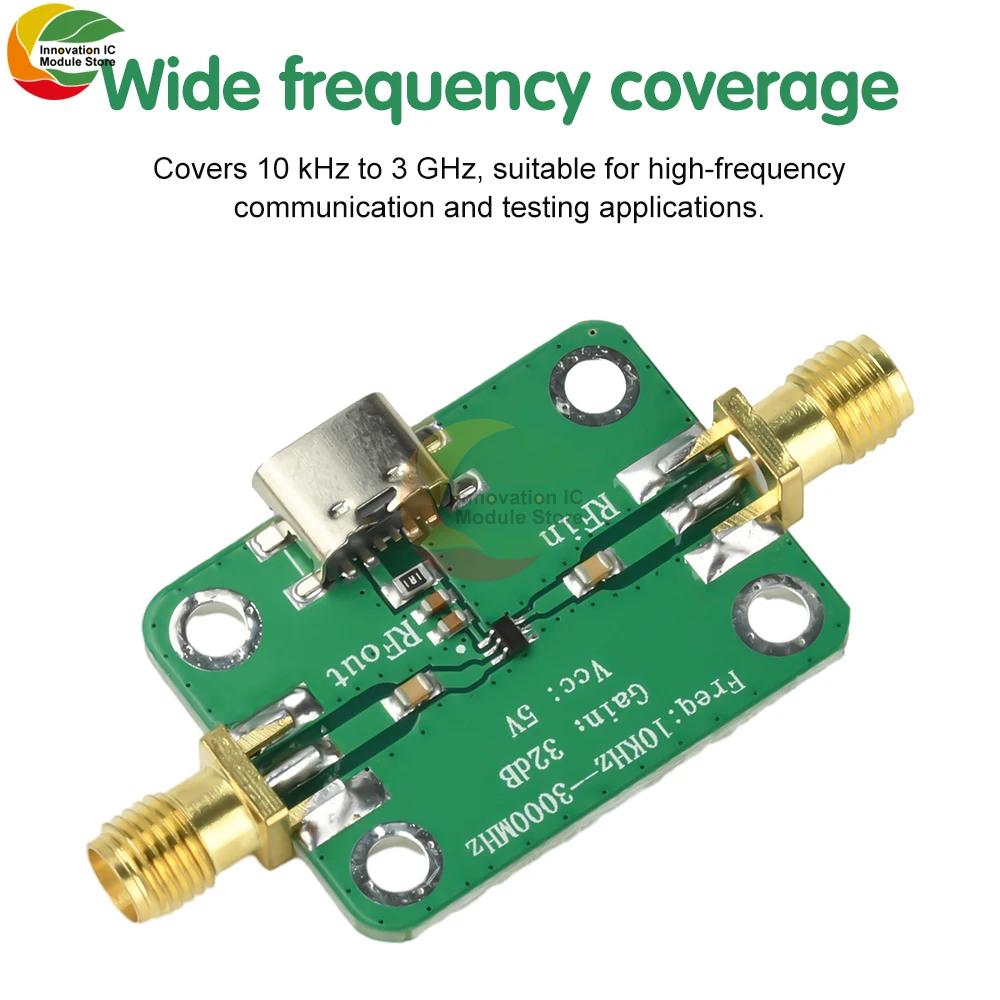 10KHz-3GHz Low Noise Amplifier Medium Power LNA RF Broadband Amplifier Module 32dB Gain Type C