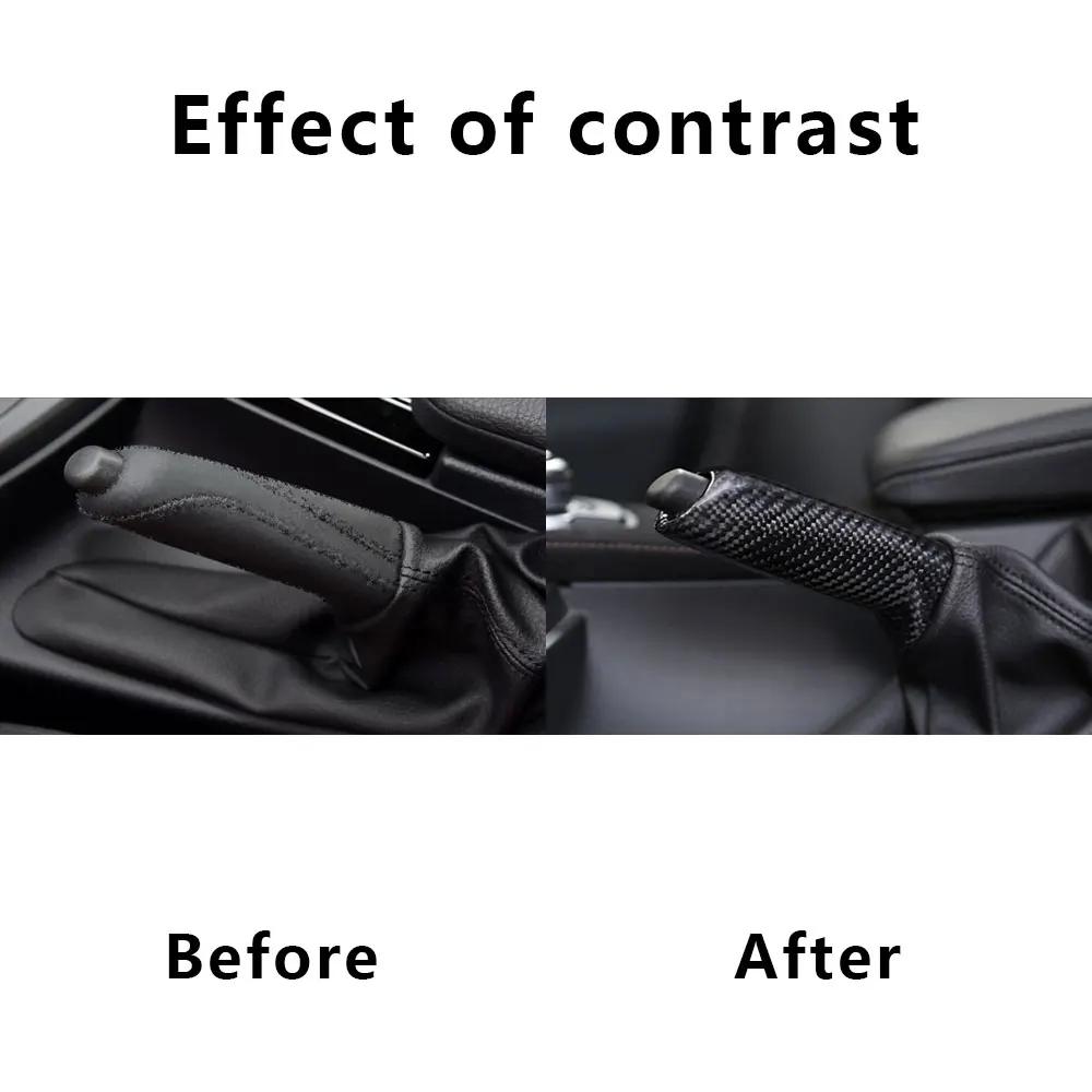 Car Handbrake Grips Cover For BMW E90 E92 E60 E39 F30 E31 F34 F10 F20 Accessories Universal Carbon Fiber Pattern Interior Trim