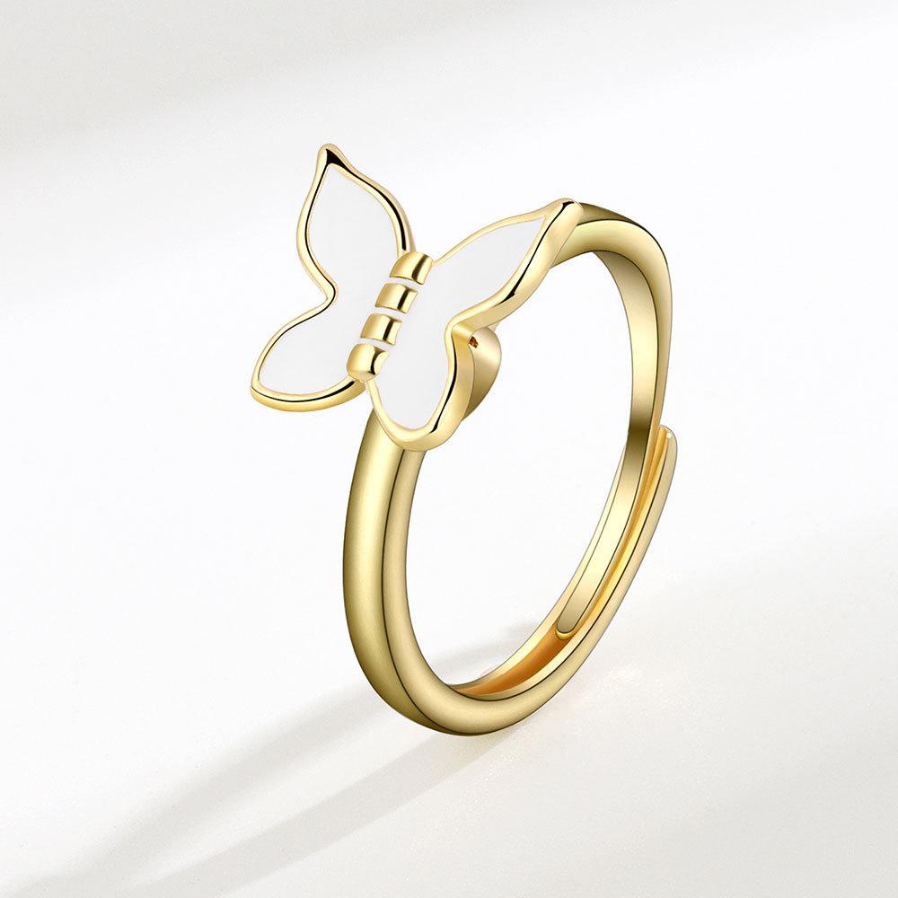 Rotatable Butterfly Open Ring For Women Adjustable Index Finger Ring Unique Personalized Fashion Jewelry Gift