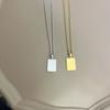 Изысканное модное геометрическое ожерелье из нержавеющей стали 304, 15x22 мм, прямоугольный полированный кулон из нержавеющей стали