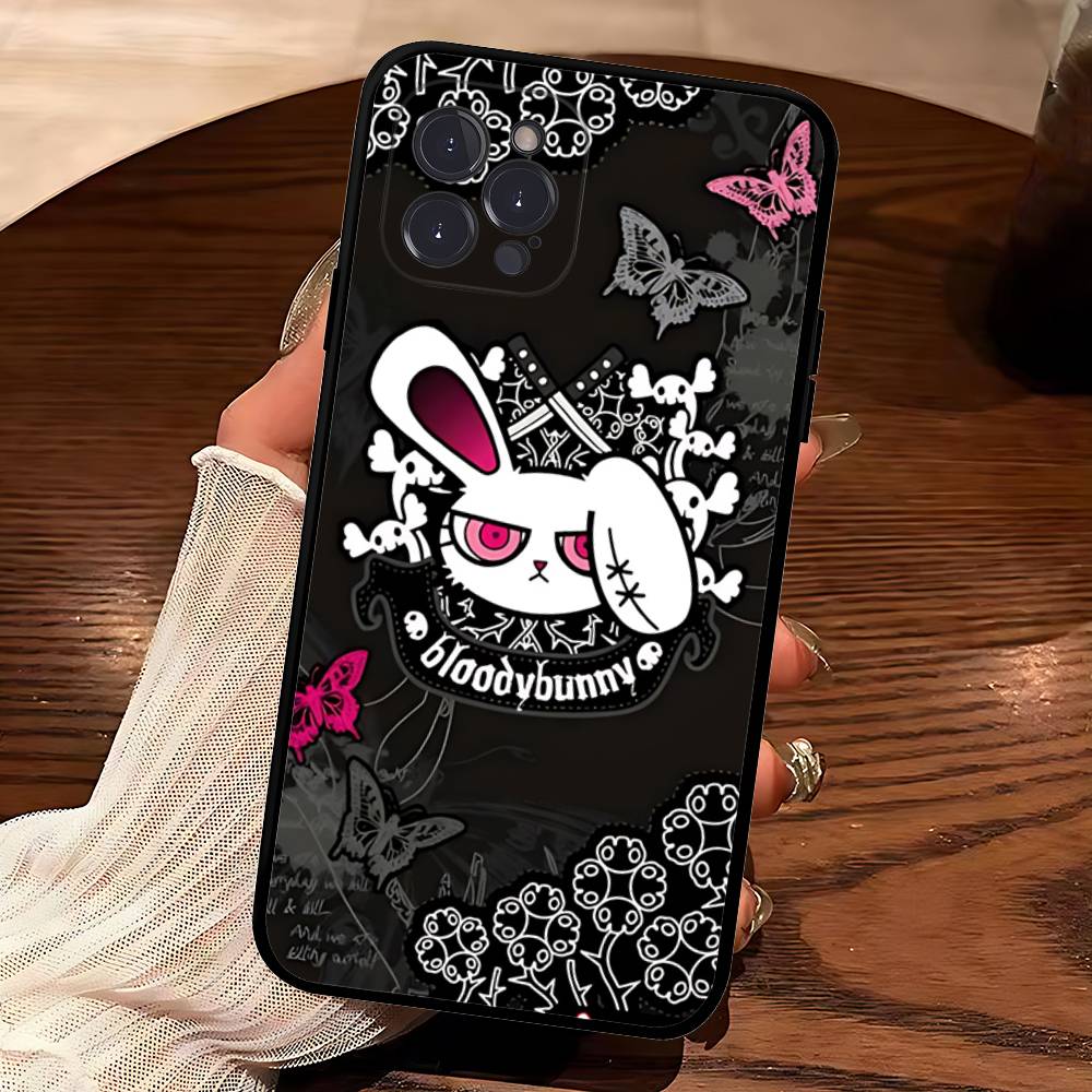 Аниме B-Bloody Bunny Чехол для телефона Для Iphone 17 16 15 16e 14 13 12 11 Pro Max Plus Чехол Защитный Чехол