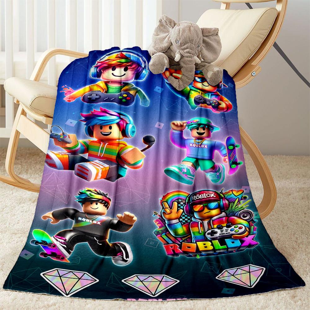 Roblox 261 Blanket Comfortable Suitable for Livingroom Picnics Bedding Four Seasons Universal Modern Ideal Gift for Friends Family Couples Picnic