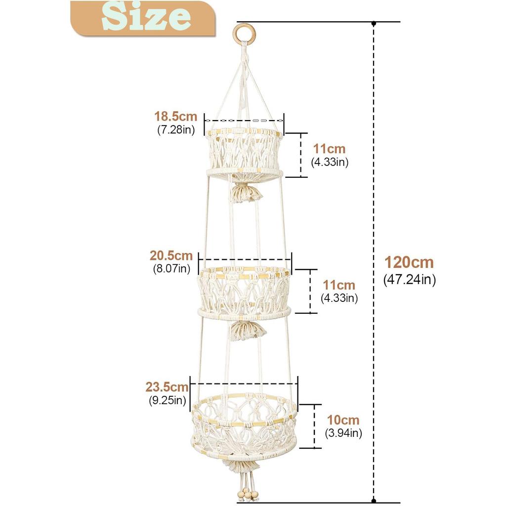 3-ярусные подвесные корзины для растений, держатель для цветочных горшков, многофункциональная подвесная декоративная плетеная веревка для подъема, товары для дома и сада