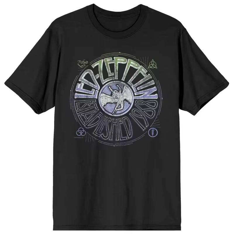 2026 Led Zeppelin Graphic Cotton Unisexs Short Sleeve Unisex Oversized Selling Popular Daily Street Style V Y2K