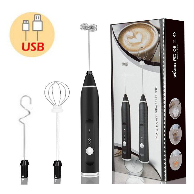 Беспроводной вспениватель молока, электрический ручной блендер с USB, электрическая мини-кофеварка, миксер-венчик для кофе, капучино, крема
