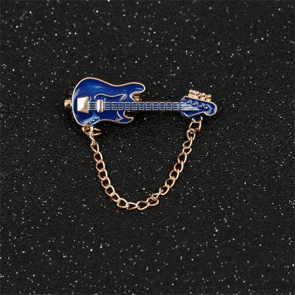 Rinhoo Vintage Imitation Shell Guitar Violin Brooch Pin For Women Luxury Punk Rhinestone Musical Instrument Enamel Badge Jewelry