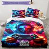 3pcs Custom Name Cyberpunk Future Bedding Set Printed Bedding Set Duvet Cover Closure Includes 1 Duvet Cover & 2 Pillowcases Bedroom Decor