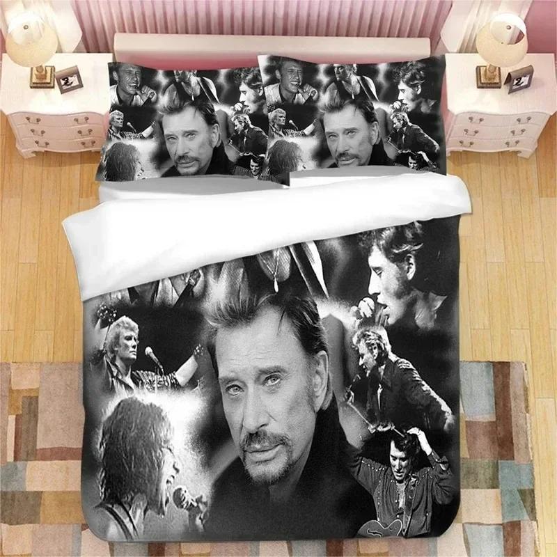 Johnny Hallyday Bedding Set Duvet Cover Sheet Printed Bed Set Pillowcase Bed Full Queen King Size Comforter Bedroom