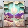 Blackout Curtains for Camera Landscape Art Shades Elegant Room Curtains 2 Pieces Window Curtain Tulle for Bedroom Partition Home