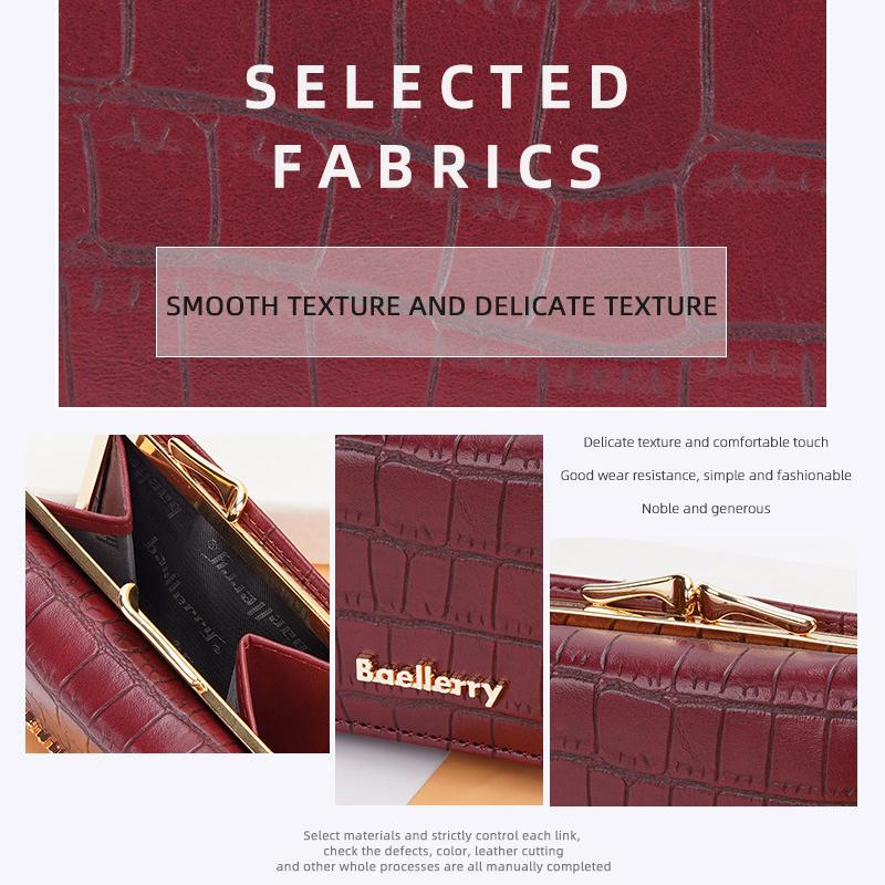 Baellerry женский короткий кошелек с текстурой камня, тройной кошелек с застежкой-кнопкой, модный держатель для карт