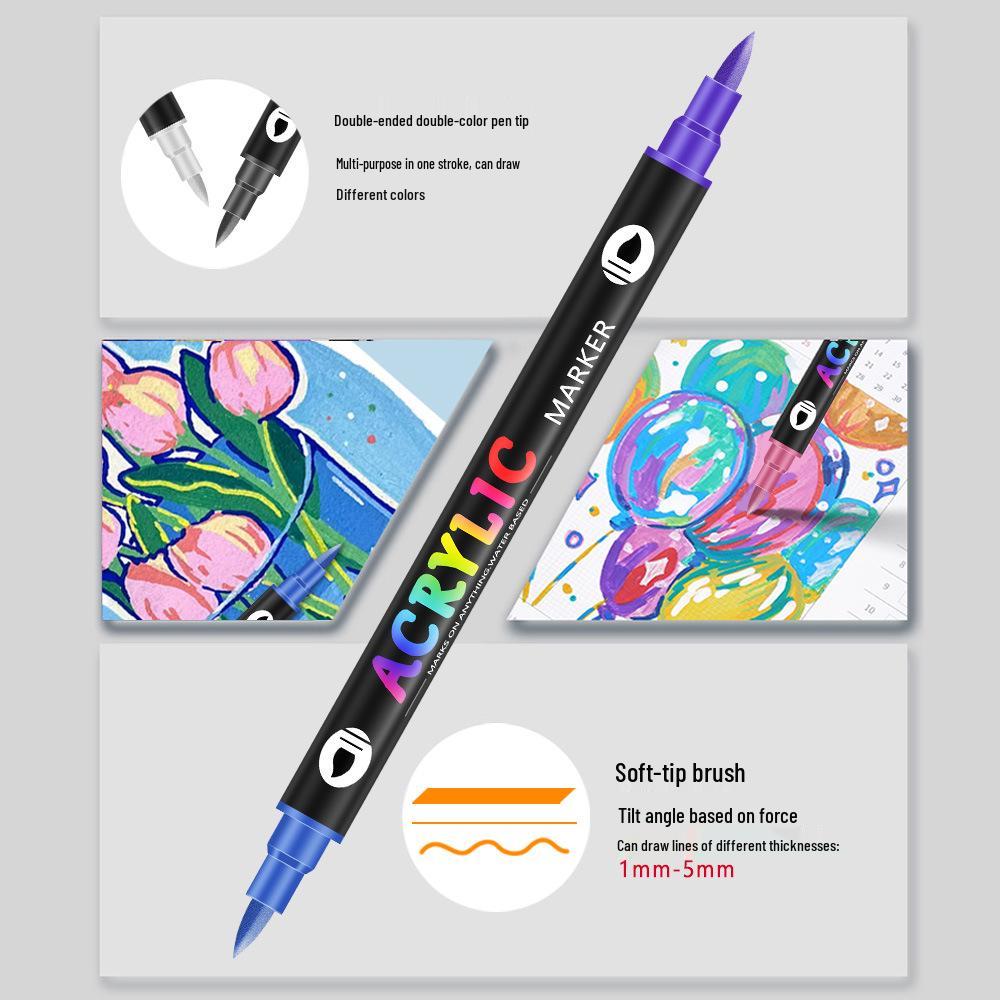 36-Color Dual-Tip Water-Based Acrylic Marker Set for DIY Graffiti
