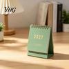 Compact Table Calendar for Desk 2027 English Desktop Calendar, Minimalist Planner with Gold Daily Schedule Organizer Foil Cover, Thick Paper, 18-Month