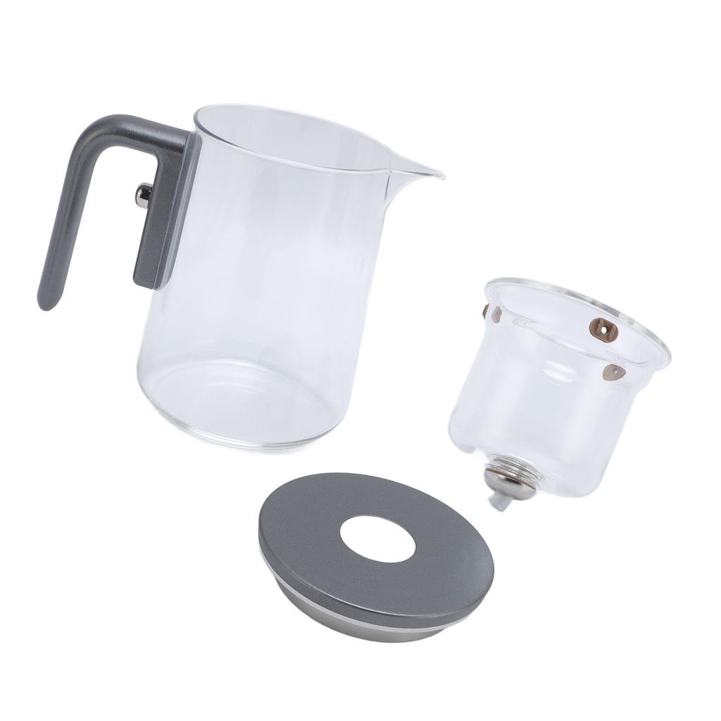 Water Separation Glass Teapot 600ml Transparent Magnetic Glass Tea Pot with Infuser and Lid