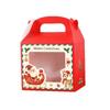5pcs Portable Handle Christmas Gift Box Clear Window Party Favor Box  For Christmas Parties Gift