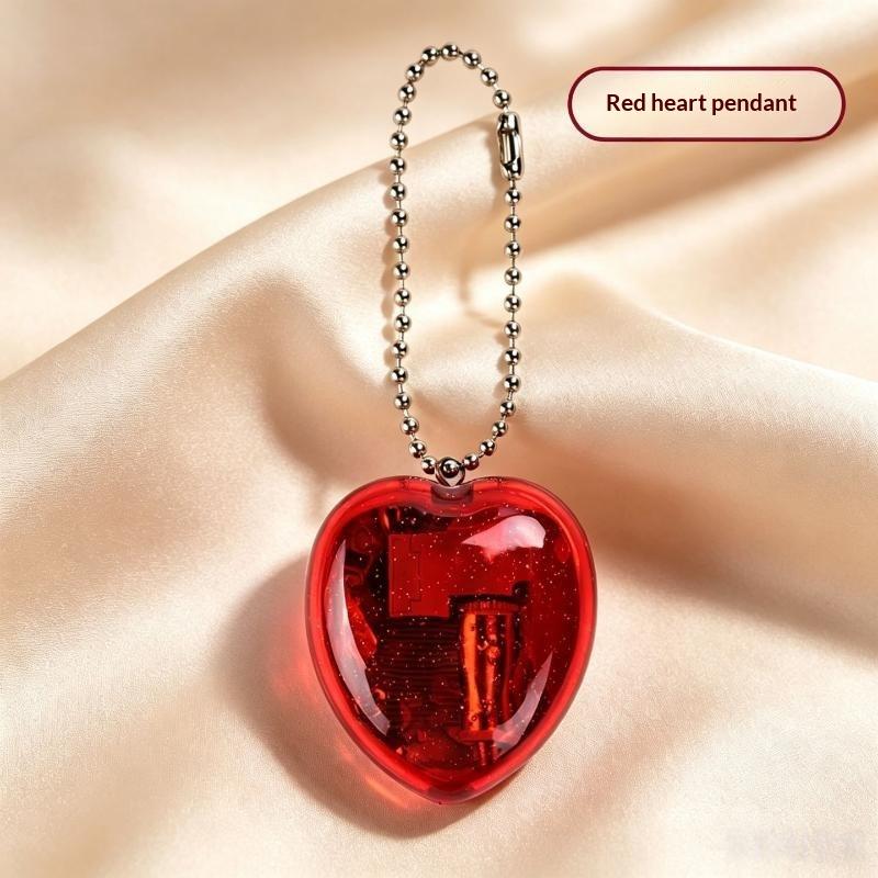 Mini Transparent Music Box Keychain Portable Melodic Decor Multiple Vibrant Colors Pendant for Key Ring Bag Valentine's Day Gift
