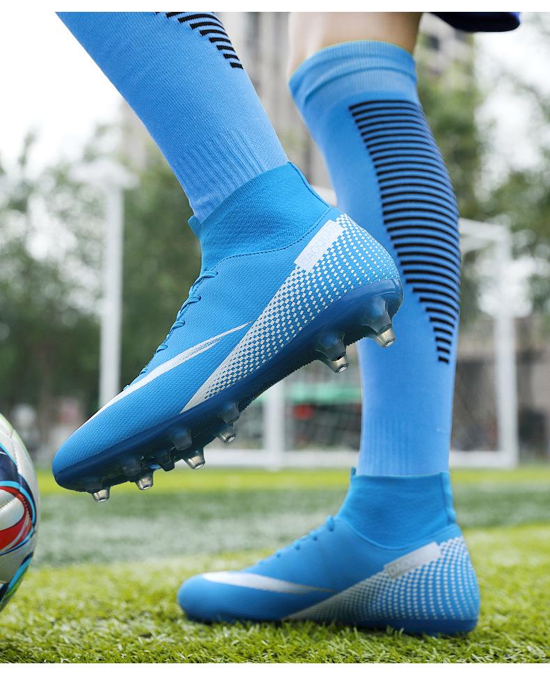 Футбольные тренировочные кроссовки AG с высоким верхом, размеры 45-47, для мужчин, женщин и детей