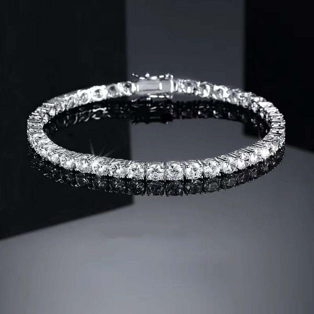 Luxury Colorful Rhinestone Bangle Waterproof Women's Hand Bracelet Zircon Crystal Bracelet Lover