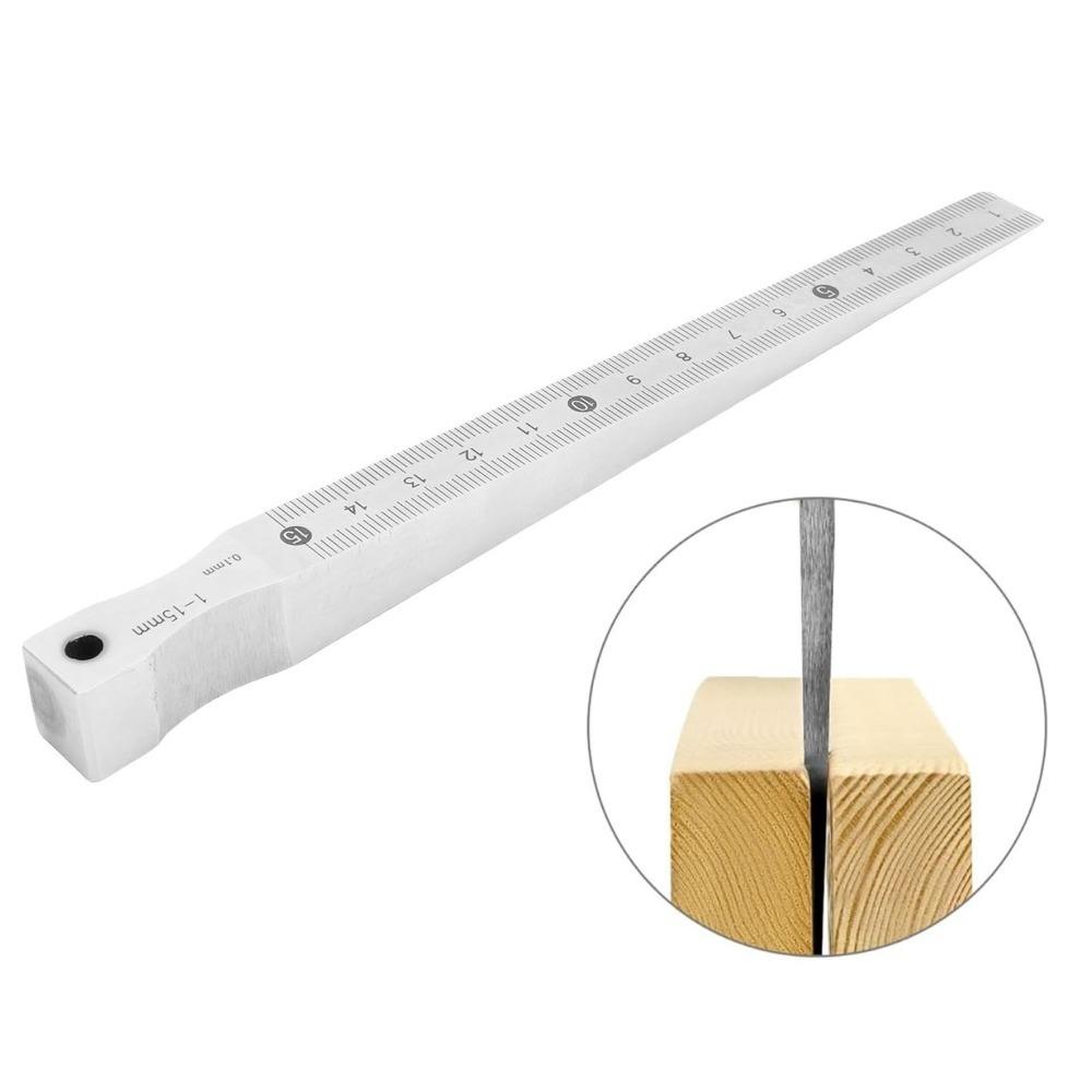 Stainless Steel Taper Gauge 1-15mm Range Gap Measurement Tool Wedge Feeler Gauge Metalworking