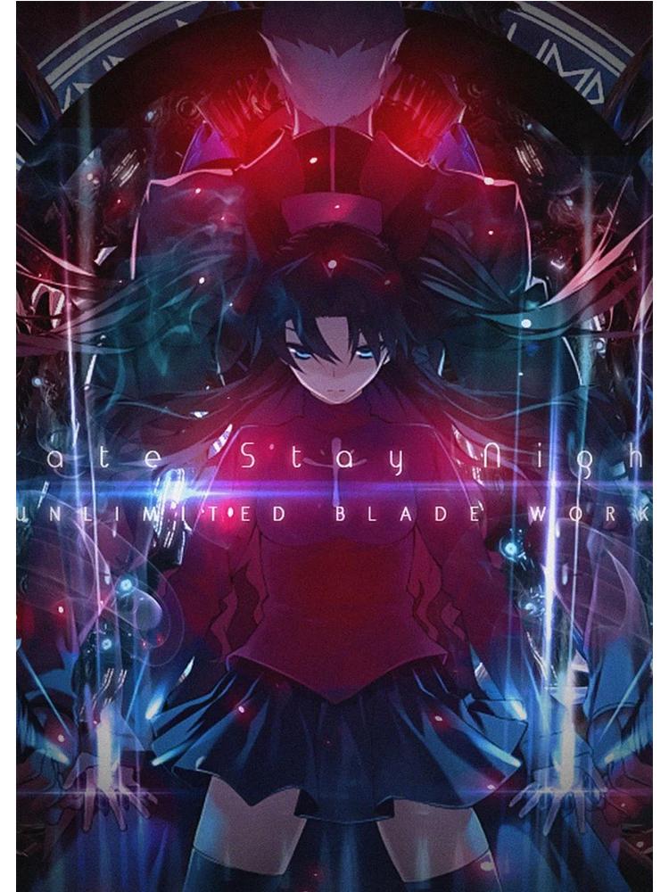 Fate Stay Night Япония аниме постер с фильмами Kawaii Холст Картина Настенная картина для детей Гостиная Украшение дома