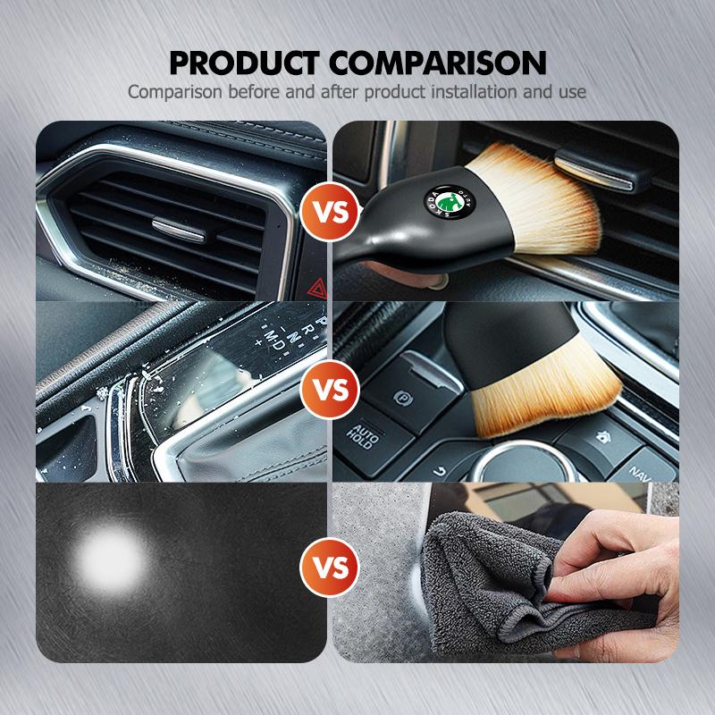 rjhwp8 Car Detailing Soft Wool Brush Dashboard Gap Cleaning Dust Remove Wash Towel For Skoda Kodiaq Fabia Kamiq Karoq Octavia 2 3 Rapid