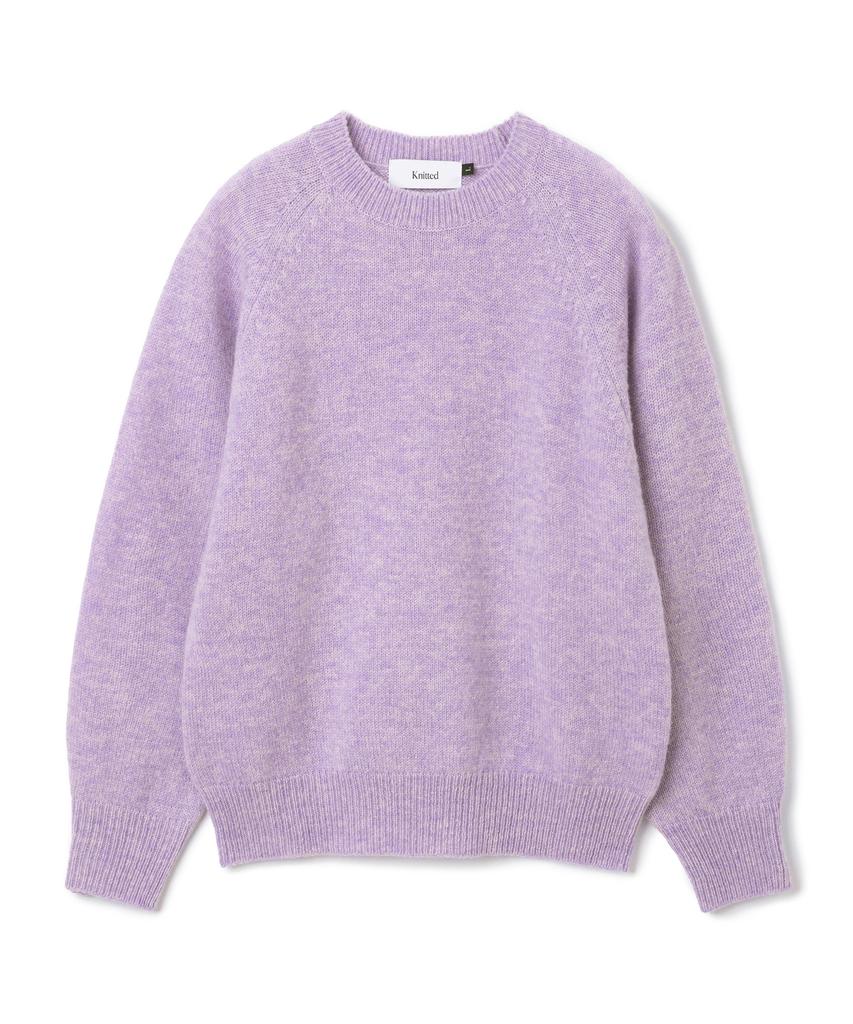 KNITTED Shaggy Dog 100% Wool Round Knit Lavender