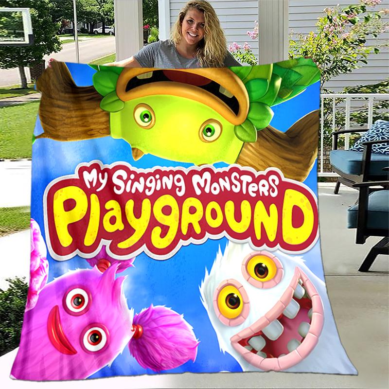 1pc Blanket My Singing Monsters1 Print Design, Lightweight Blanket for Sofa, Bed- Soft &Warm, Gift for All Seasons like Christmas, Halloween