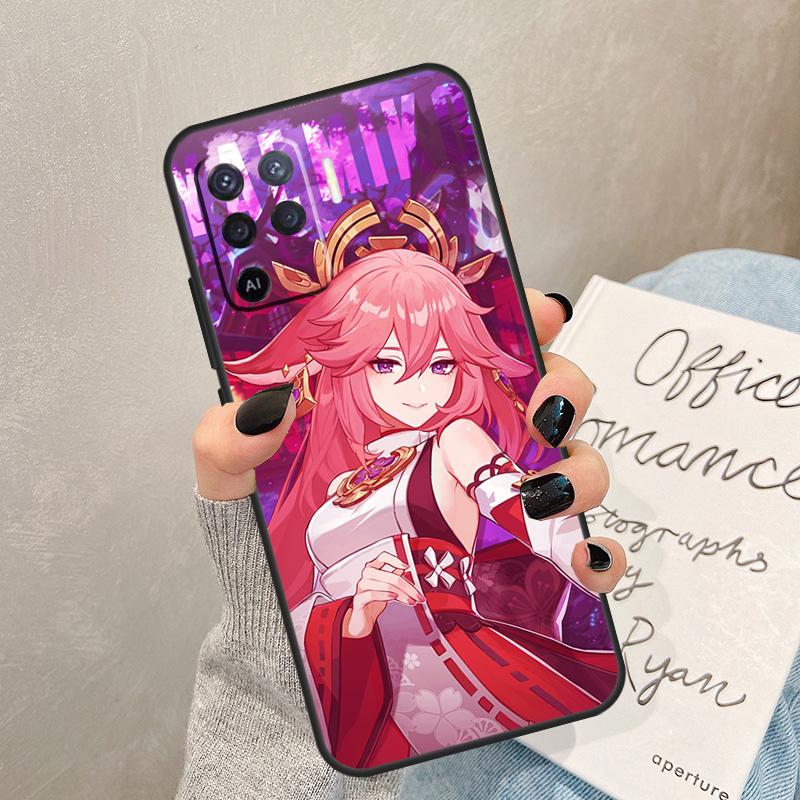 Чехол Genshin Impact Яэ Мико для Oppo A5 Pro A15 A17 A57 A77 A94 A74 A54 A16 A76 A96 A40 A60 A80 A18 A38 A58 A78 A98