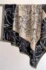 Women' Scarf Black and Beige 90X90 - Floral Line Art in an Elegant Edition