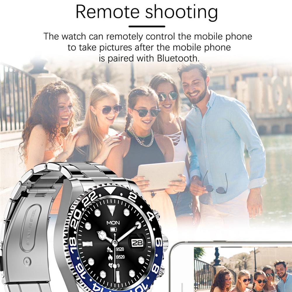 Роскошные умные часы AW12 из нержавеющей стали для женщин и мужчин, круглый экран с полным сенсорным управлением, фитнес, Bluetooth-звонки, смарт-часы