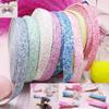 Glitter Ribbon 1CM 5Y With Shining Sequins Cloth Webbing For Clothing Backpack Child Hair Accessories Bow-knot Handwork DIY Decoration Supplies