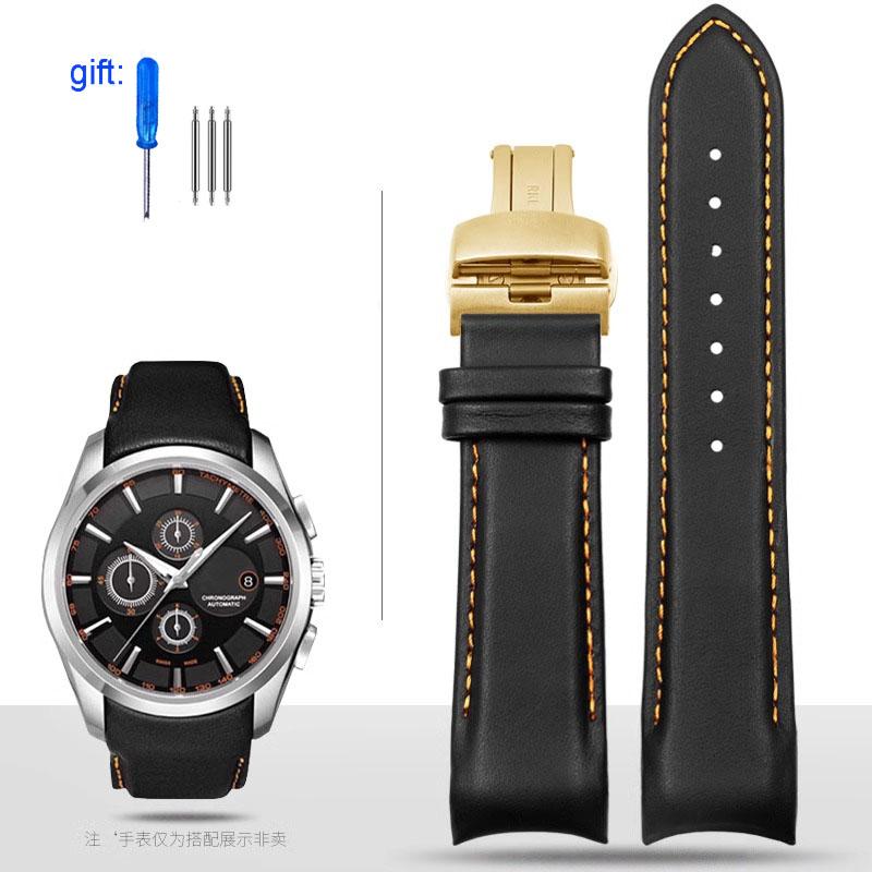 Изогнутый Кожаный Ремешок для Часов 22мм 23мм 24мм для Tissot Couturier T035 Ремешок для Часов Стальная Пряжка Ремешок Браслет