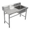 CHENDU Commercial Single Bowl Stainless Steel Sink with Right Drainboard