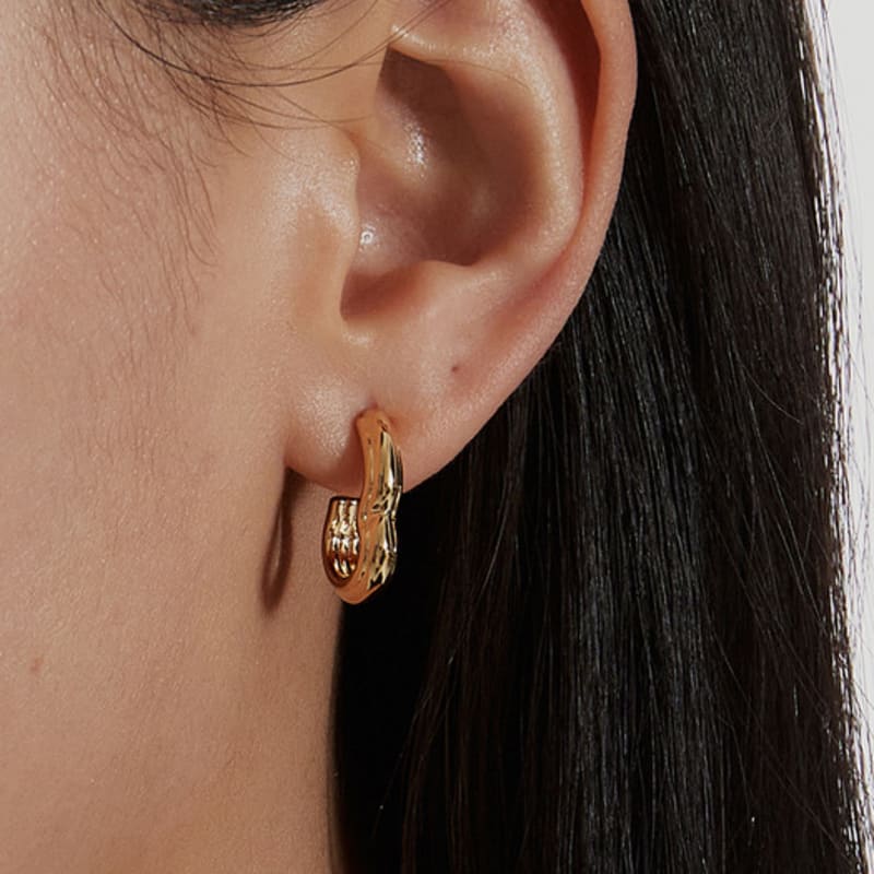 Invisible collage OUTLINE MATIERE EARRING_GOLD