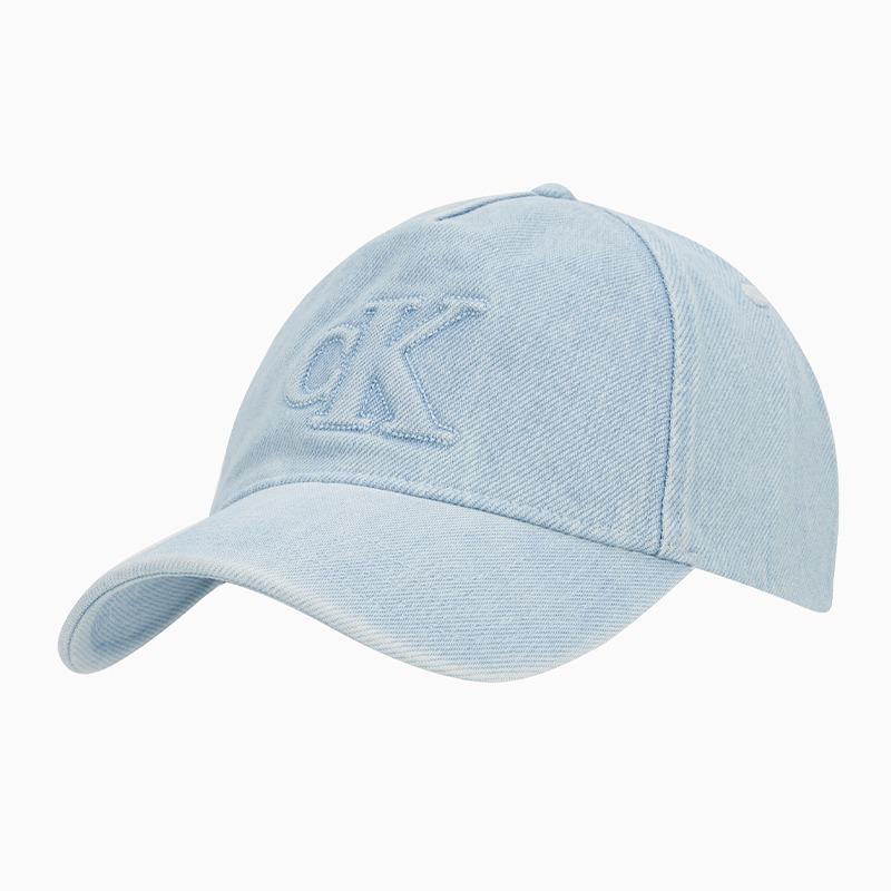 Calvin Klein Jeans classic trendy embossed letters pure cotton cotton baseball cap men and women same style couple model denim light blue 4D5166G-LHL