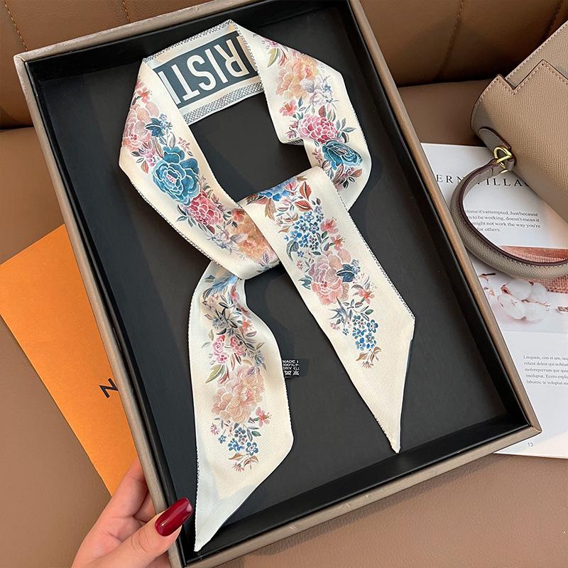 Ретро шелковый шарф для женщин - Универсальный аксессуар для волос и повязка на голову