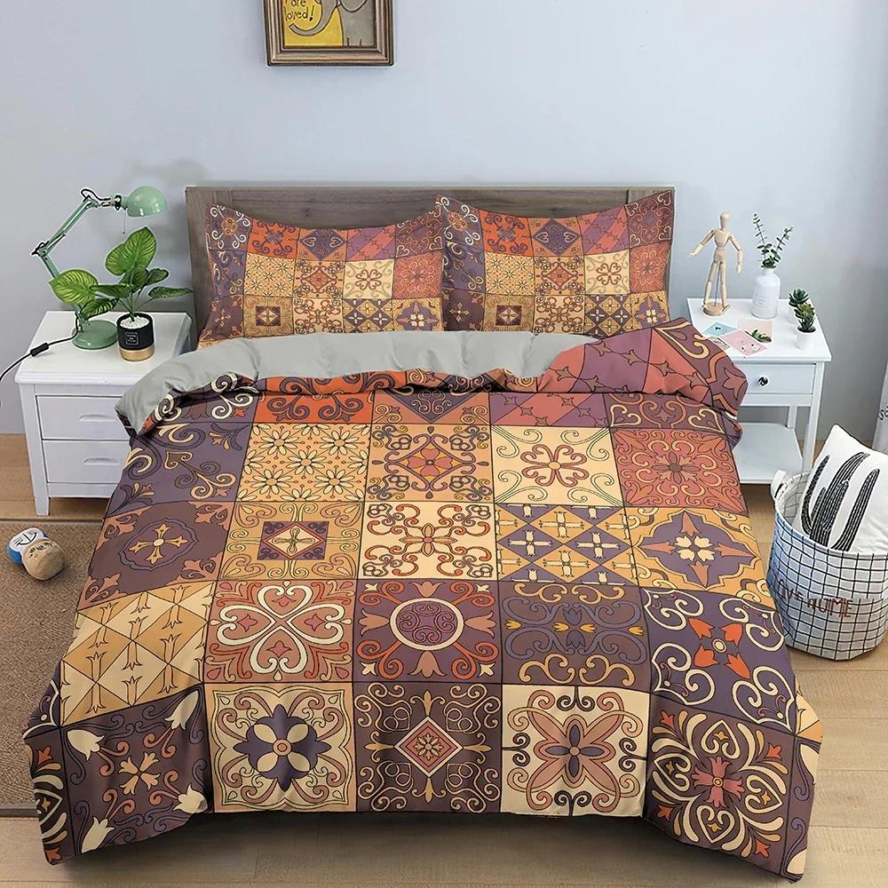 Напечатанный на 3D Богемный Этнический Мандала Удобный Пододеяльник Наволочка Комплект Постельного Белья Украшение Детской Спальни Домашний Текстиль