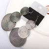 Women Fashion Exaggerated Three Layers Round Pendant Dangle Hook Earrings KTJ