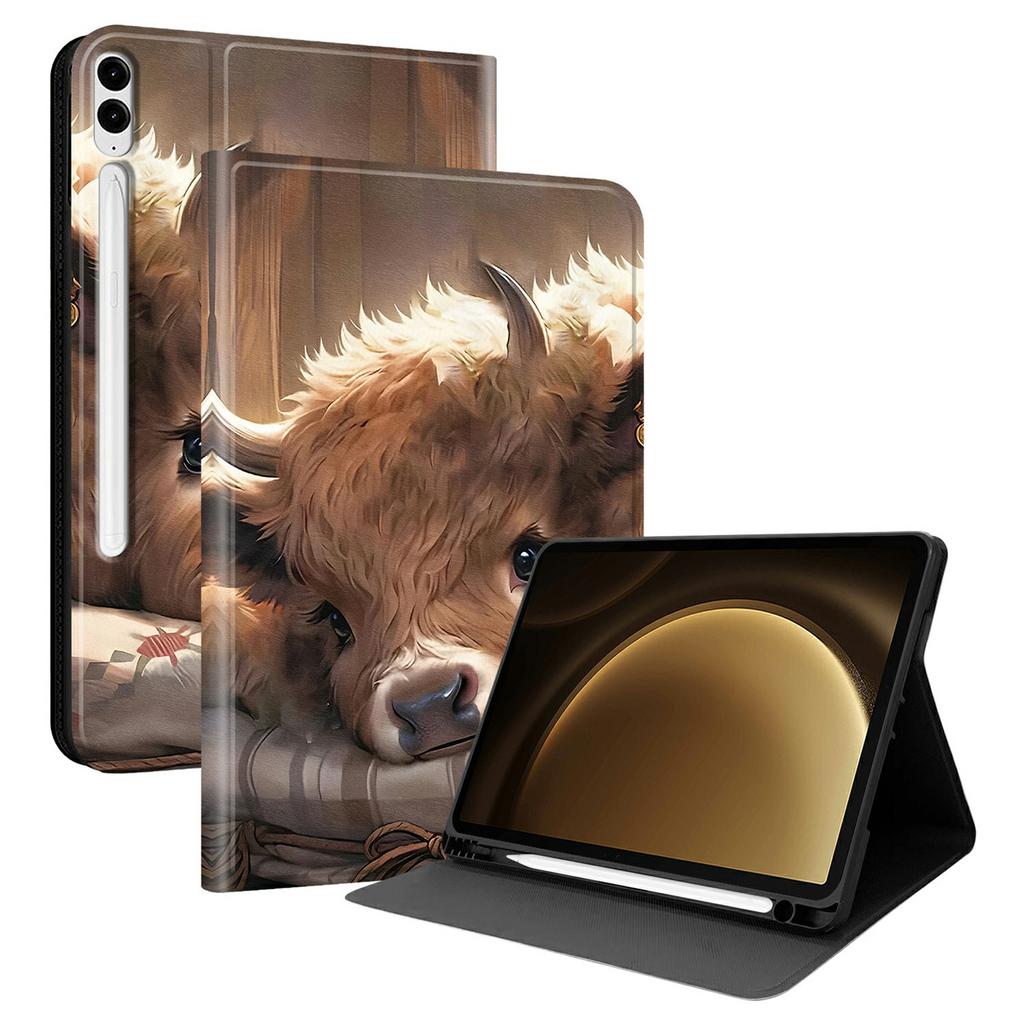 PU Leather Case For Samsung Galaxy Tab S10+ / Tab S9 FE+ Pattern Print Tablet Cover Stand with Pen Slot (Stylus Not Included)