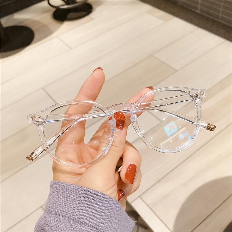 Transparent Glasses For Women Men Fashion Clear Anti Blue Light Computer Glasses Female Retro Round Full Frame Plain Glasses