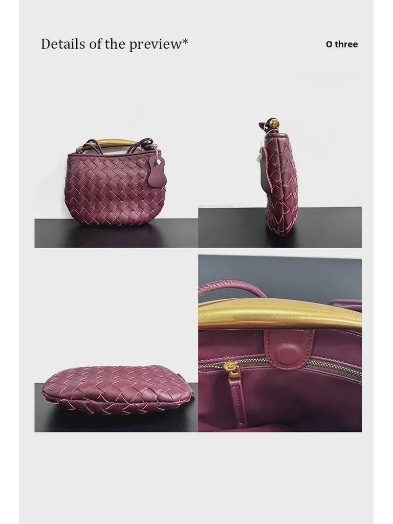 Плетеная кожаная дизайнерская сумка для пельменей: Стильная повседневная женская сумочка