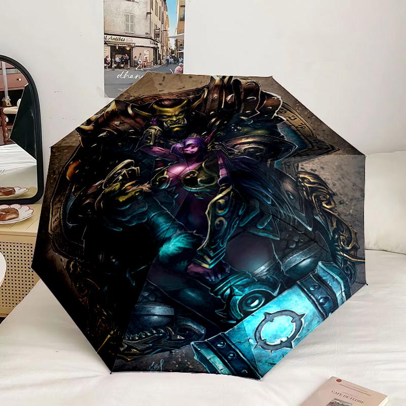 Game Warcraft Darkness Warrior Umbrella 8-Frame for Travel, camping, Casual Lightweight Portable Umbrella, Essential for every family Holidays Gift