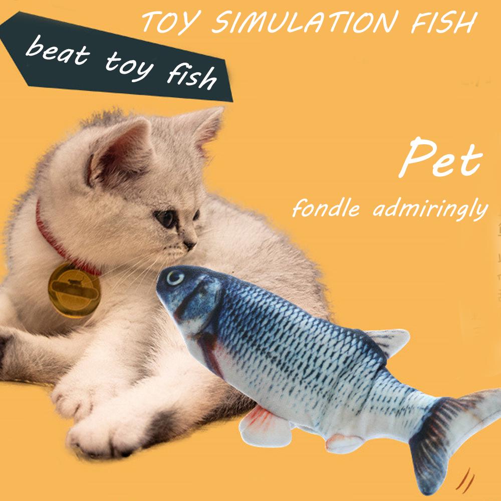 Электрическая рыба, плюшевая рыба, забавная игрушка для кошек