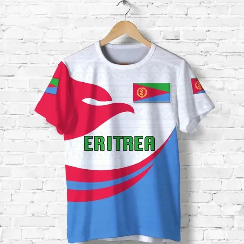 Летняя маленькая женская футболка с флагом Эритреи, с коротким рукавом, мужская футболка в африканском стиле с 3D принтом, дропшиппингери-united, Эритрейская футболка