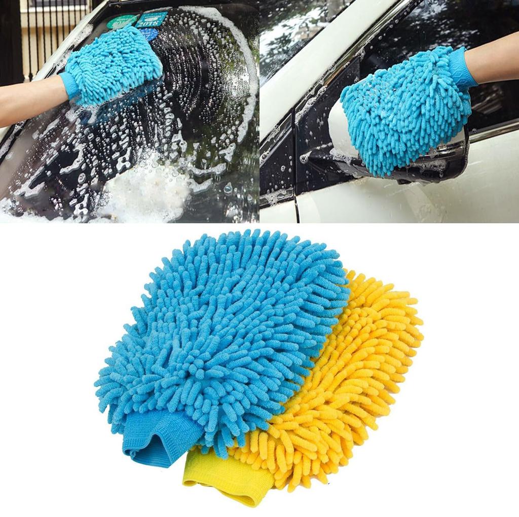 JYSFOVRLV Car Wash Gloves, 2 Pieces, 100g*2, 3 Layers Construction, Waterproof Inside, Non-Wet Hands,