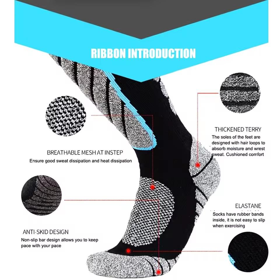 1 пара лыжных носков шерстяные термо до колена зимние для сноуборда спортивные мужские женские, охота