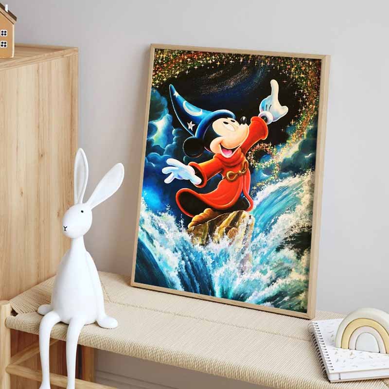 Disney Алмазная мозаика Фантазия Микки Маус Волшебник Алмазная мозаика Вышивка крестом Алмазная инкрустация Украшение комнаты Подарок