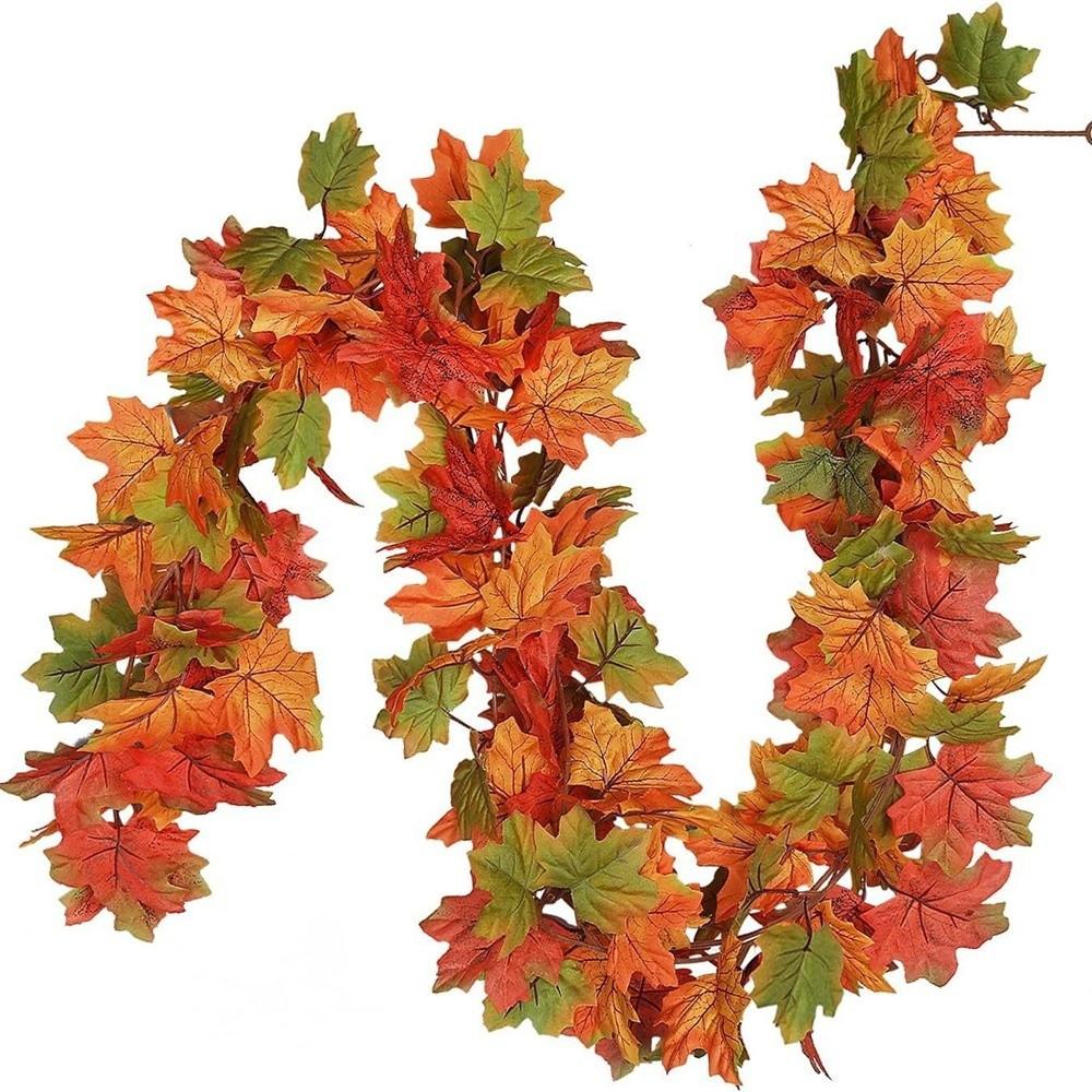 Flexible Autumn Leaf Garland Layered Leaf Clusters Faux Maple Vine Fall Leaf Vine Wedding Decor