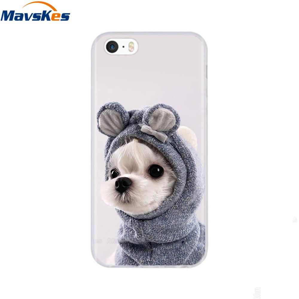 Мягкий чехол из ТПУ для iPhone 4 4s 5 5s SE 6 6s милый мультяшный кот цветок модный силиконовый чехол-бампер для телефона полная защита